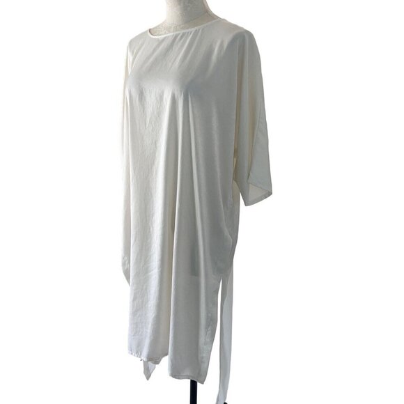 Nrk by Anarkh Womens Dress Size Small White Tunic High Low Side Slit Crew Neck - Picture 2 of 7